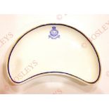 Late Victorian King’s Own Hussars Officers’ Mess China Plate. This kidney shaped serving plate is