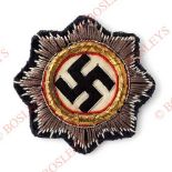 German Third Reich War Order of the German Cross in Gold, SS and Army Panzer cloth issue. A fine
