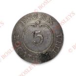 Essex Militia, Georgian OR’s pewter open-back coatee button circa 1809-16. A fine rare example by