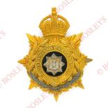 Badge. East Surrey Regiment Officer’s helmet plate circa 1904-14. A fine gilt example of universal