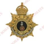 Badge. Loyal North Lancashire Edwardian Officer’s helmet plate circa 1902-14. A good gilt example of