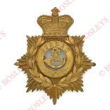 Badge. Durham Light Infantry Victorian OR’s helmet plate circa 1881-1901. A good die-stamped brass