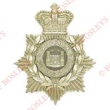 Badge. 2nd VB Suffolk Regiment Victorian OR’s helmet plate circa 1883-1901. A good scarce die-