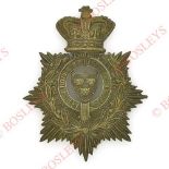 Badge. 1st Shropshire Rifle Volunteer Corps OR’s Victorian helmet plate circa 1880-87. A near