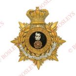 Badge. Loyal North Lancashire Victorian Officer’s helmet plate circa 1881-1901. A good gilt