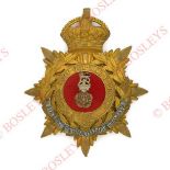 Badge. Loyal North Lancashire Officer’s helmet plate circa 1881-1901. A good gilt example of