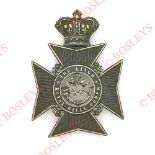 Badge. King’s Royal Rifle Corps Militia Bns. post 1881 Officer’s helmet plate. A fine and scarce