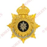 Badge. The Worcestershire Regiment Officer’s helmet plate circa 1902-14. A good rich gilt example,