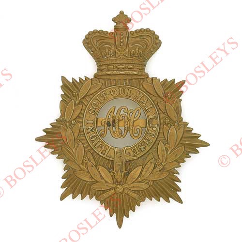 Badge. Army Ordnance Corps Victorian OR’s helmet plate circa 1896-98. A good scarce short lived