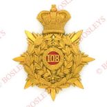 Badge. 108th (Madras Infantry) Regiment Officer’s helmet plate circa 1878-81. A fine and scarce gilt