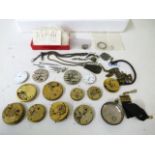 A selection of pocket watch movements and other watch related items. Movements to include a