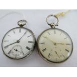 Two 19th century silver open faced fusee lever pocket watches, one signed Henry Foster, Liverpool,
