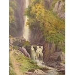 Donald A Paton 1924 (1879-1940) a gilt framed and glazed picture of a waterfall, signed lower left