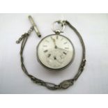 A mid 19th century silver cased Verge Doctors watch with large offset seconds and stop lever at