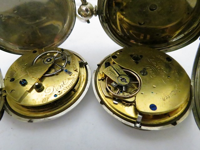 Two mid to late nineteenth century silver hunter pocket watches by Dent, London. The first with - Image 2 of 2