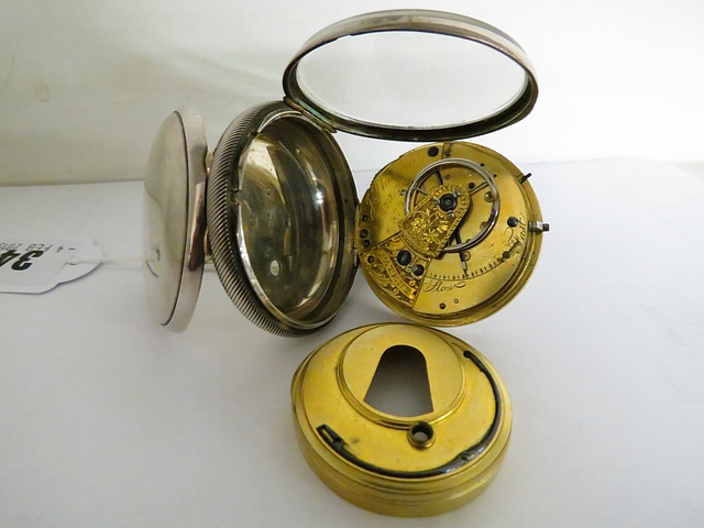 An early 19th century silver cased Massey lever watch by John Sharman, Melton, silver consular - Image 2 of 2