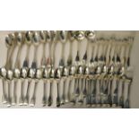 A Victorian silver matched cutlery service