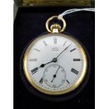 An early 20th century 18ct yellow gold open faced, lever pocket watch by Dent, London. Movement