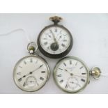 A Barraud and Lunds lever pocket watch movement in a later nickel case, movement no. 3/2608,