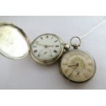 Two 19th century silver pocket watches, one by Barber and Co, York with cylinder escapement in a