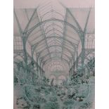 David Gentleman - Greenhouse Interior, a signed limited edition print 41/70, mounted and glazed in a