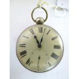An early 19th century silver cased fusee lever watch. Silver consular case hallmarked Chester