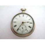 A silver pair cased fusee lever watch signed John Watt, Alford, no 19202. Matching silver pair cases