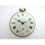 A 19th century silver fusee cylinder watch signed William Anthony, London no 5699 in a silver
