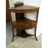 A Georgian mahogany wash stand with single base drawer flanked by two blind drawers on splayed legs,