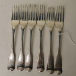 A set of six Georgian silver forks