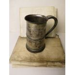 An 18th century copper mug and two parchment documents