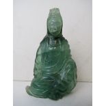 A 19th century Chinese carved hearth stone figure A/F