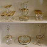 A late 19th/early 20th century St Louis, French gilded suite of table glass comprising, water jug,