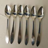 Six 18th century silver spoons