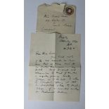 A signed hand written letter from Robert Donat to Bessie Luce (journalist and poet) with envelope,