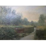 M H Wenn - a gilt framed oil painting of a loch scene, signed