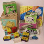 A collection of vintage toys to include boxed Corgi and Matchbox model cars, a boxed cash till and