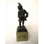 A 19th century bronze figure of The Leprechaun on marble base