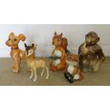 A small group of Beswick comical figurines to include Scamp, model no 1058 and a comical fox