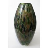 A Murano glass vase in gold, blue and green