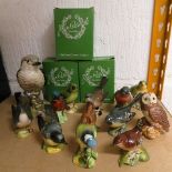 A collection of Beswick pottery bird figurines to include a Kookaburra and a Whitethroat, 1st