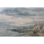 John Hamilton Glass, SSA, a framed and glazed watercolour harbour scene, entitled The Old Corner,