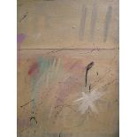 John Hansen, abstract oil painting, signed, circa 1990, 19 x 23