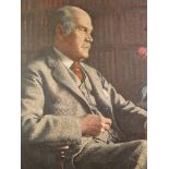 A Rosamond Bouve - a framed oil on canvas portrait of the Cambridge Nobel Prize Winner,  Sir William