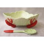 A Carlton ware lobster and green leaf salad bowl with matching spoon