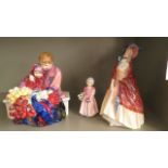 Flower Sellers Children HN1342, Paisley Shawl HN1987 and Tinker Bell HN1677, a group of three