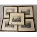 A set of framed and glazed Victorian coloured prints depicting local scenes to include Bray