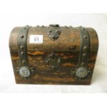 A 19th century coromandel wood, domed topped letter/stationary box having bronzed mounts set with