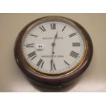 A mahogany cased wall clock, dial reading Saint James, Worcester Park