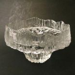 Tapio Wirkkala for Iittala, a Stellaria console bowl, designed circa 1969, a signed textured glass